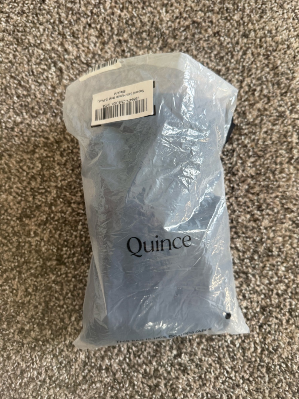 Quince Black Second Skin Hipster Briefs (6-Pack) Size Medium